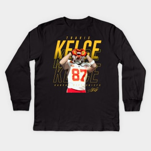 Travis Kelce Heart Sign Kids Long Sleeve T-Shirt